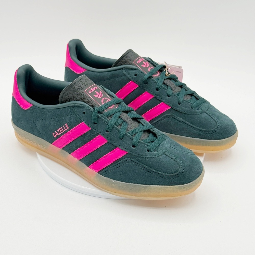 Adidas Gazelle Indoor Size 7.5 Womens Aurora Ivy / Pink / Gum‎ JS1416 - NEW